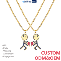 Colliers pendentifs en acier inoxydable CAIOOCHE pour la Saint-Valentin, plaqués or, pour couples, pour la fabrication de bijoux