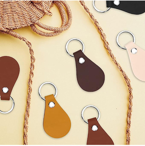 Laser Engraving Custom Logo <strong>Bulk</strong> Blanks PU Leather <strong>Key</strong> Fob Kit with Rivets and <strong>Key</strong> <strong>Rings</strong> for DIY Making Craft Keychain Gifts