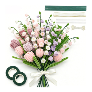 Kit de arte educativo DIY con limpiapipas de terciopelo de 10 mm para proyectos creativos y diseños decorativos de flores con limpiapipas - Product Image 2