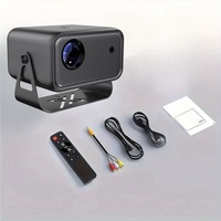 Mini projecteur de cinéma maison intelligent V60, 1080P haute définition, Android 11, LED DLP, correction trapézoïdale, 300 lumens, portable, 4K intégré