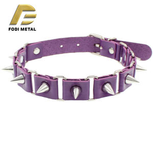 P012 फैशन डिजाइन एंटी-काटने वाले चमड़े के कुत्ते कॉलर - Product Image 6