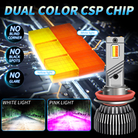 Ampoule LED bicolore M6P 120W avec driver externe, compatible H1 H3 H7 H8 H9 H11 H16 HB3 9005 HB4 9006, 6500K/Rose Violet, 12V 24V, de fabrication OEM