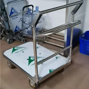 Handbrake Handling Trolley Platform Trolley Trolley Folding Mute <b>Plastic</b> Cart Trolley Trailer Trolley - Product Image 4