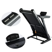 Tapis roulant domestique pliant électrique portable OEM équipement de gymnastique multifonctionnel Test de fréquence cardiaque 1.5HP moteur calories sans fil 120kg