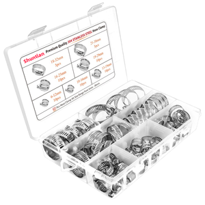 Lot de 20 colliers de serrage réglables en acier inoxydable à vis sans fin 46-70 mm mini pour conduite de carburant, <span class=keywords><strong>plomberie</strong></span>, gestion des conduites de carburant - Product Image 4