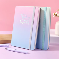 Agenda scolaire hebdomadaire à remplir soi-même, reliure à chevalet, A5, planificateur quotidien, 100 feuilles, couverture en cuir PU, personnalisable, anglais