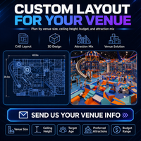 Equipo para Parque de Trampolines, Diseño Comercial Interior, Estructura de Escalada con Tobogán y Zonas de Aventura, Colores Personalizables para Distribuidores