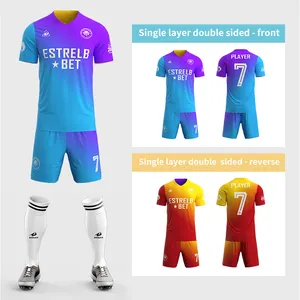 Wholesale Custom Club Team Wear Reversible Soccer Jersey Training Sublimation Football Uniform Tracksuit Polyester Loose Shirt