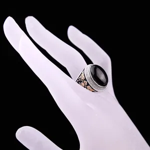 MYF Factory custom wholesale Anillos otomanos 925 plata de ley hombres turkish vintage ottoman rings 925 sterling silver men