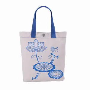 KAISEN Customized Promotional Custom Logo Printing Large Capacity Shoulder Large Canvas Beach Tote Bag With Pocket And Zipper