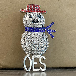 Broche de letra OES personalizado, broche de solapa de perla esmaltada azul estrellada oriental, broches de muñeco de nieve, joyería - Product Image 3