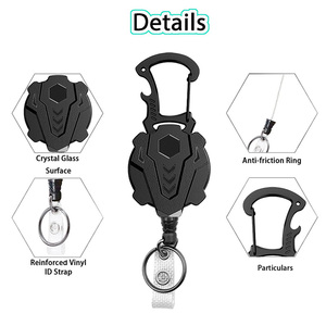Multi‑Shape Custom Logo Heavy‑Duty Sturdy Retractable Yoyo Badge Reel, Carabiner Keychain for ID Badge & Key Accessories - Product Image 4