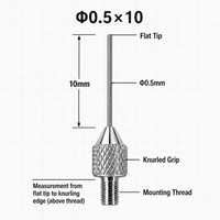Sonde à pointe plate en carbure de tungstène SD0.5x10mm, filetage M2.5, personnalisable selon le dessin, stylet de mesure de précision pour indicateur de cadran