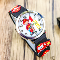 Nouveau enfants veilleuse aiguille pompier montre électronique transfrontalier modèle chaud mâle et femelle dessin animé montre à Quartz
