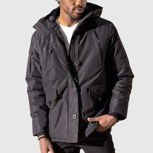 Chaqueta Térmica con Capucha para Hombre, Personalizada con Logotipo, para Invierno, con Tela de Lona, Impermeable y Resistente al Viento, Largo Regular, Ropa de Calle para Exteriores - Product Image 1