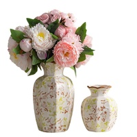 Haut de gamme écologique rétro nouveau Style chinois peint à la main bleu blanc porcelaine sur vitrage en céramique Vase de table salon
