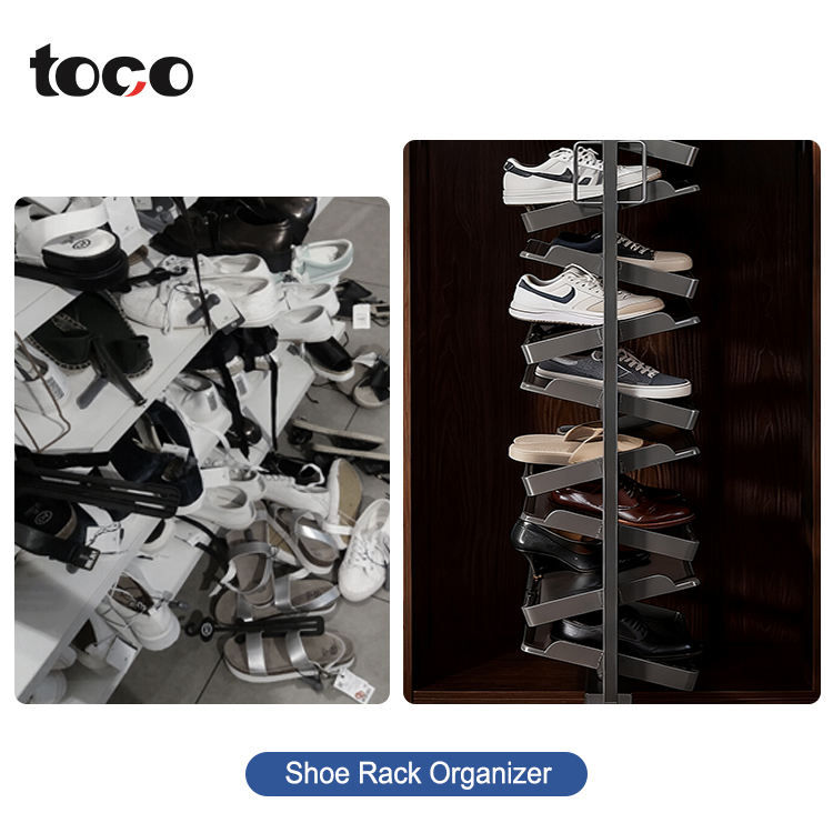Revolving Shoe Rack Hardware Rack Wardrobe Storage Organizer Revolving Shoe Display Rack Space-saving ...