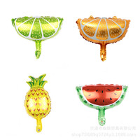 Nouveau mini ballon en aluminium motifs pastèque, orange, citron, ananas pour décoration d'anniversaire et ouverture de centre commercial, vente en gros