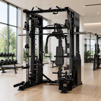 Machine Smith multifonctionnelle avec rack de musculation, croisement de câbles et pile de poids pour entraînement de force à domicile et équipement de fitness