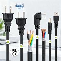 Câble d'alimentation certifié ROHS comme prise SJTW IEC C13 5-15P 18AWG 3 broches 10A 13A 15A pour ordinateur et appareils électroménagers