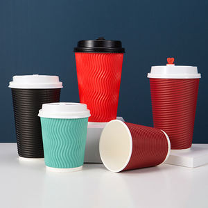 ถ้วยกาแฟแบบใช้แล้วทิ้งแบบย่อยสลายได้ถ้วยกระดาษลูกฟูก - Product Image 3