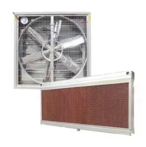 Green house equipment Aluminium frame evaporative cooling pad and wall mounted greenhouse cooling fan