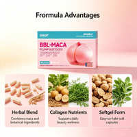 Formule de gélules pour l'amélioration des hanches chez la femme avec isoflavones de soja et acide hyaluronique pour un lifting naturel des fesses, 30 capsules par flacon
