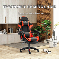 Chaise de bureau ergonomique pivotante en tissu au design tropical moderne, base en fer, inclinable, pour gaming, avec fonction de levage et pliable – Offre Spéciale
