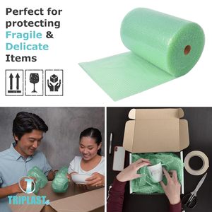 <span class=keywords><strong>Rouleau</strong></span> de film à bulles d'air en polyéthylène basse densité biodégradable Triplast vert 300 mm x 10 m, rembourrage à bulles d'air <span class=keywords><strong>pour</strong></span> déménagement - Product Image 3