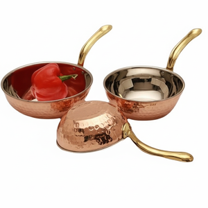 Hottest Selling Copper Kitchen Fry <b>Pan</b> Set Hammered Design Copper Cookware Sets Best Quality - Product Image 1