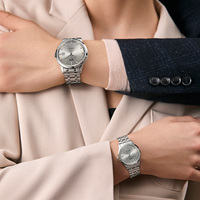 Montres automatiques de luxe pour couple I&W Carnival - Ensemble pour lui et pour elle, cadran de haute qualité de 41 mm, bracelet de 20 mm, aiguilles en diamant, acier inoxydable 316L