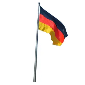 Joyeleisure Tiang Bendera 6 Meter Aluminium Dapat Diperpanjang 4 Bagian dengan Bendera 20 Kaki