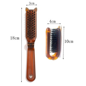 Peigne pliable en poils de sanglier Yi Yu, grand format, portable, pour massage et soin des cheveux, pour hommes et femmes - Product Image 2