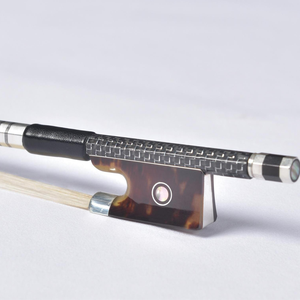 Archet de violon 4/4 en fibre de carbone tressée argentée bien équilibrée, avec crin de cheval de <span class=keywords><strong>Mongolie</strong></span>, haute qualité - Product Image 1