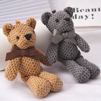 Porte-clés en peluche ours mignon en gros, pendentif de sac doux, logo personnalisé, jouet pour enfants, décoration, cadeau, porte-clés en peluche ours