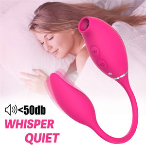 Vibromasseur rose Jouets à sucer clitoridien avec godemichet vibrant Clit Sucker 2 en 1 Stimulateur de points G Sex Toys pour femmes Couples - Product Image 6