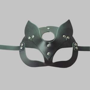 Disfraz de cuero con los ojos vendados de gato para mujer, máscaras sexis de media cara de conejito y zorro para fiesta de Halloween, equipo de Bondage, Cosplay para mujer - Product Image 4
