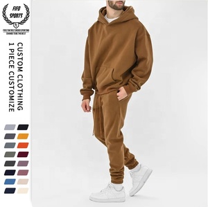 Sweat à capuche OEM pour hommes en polaire 450-500gsm lourd 100% coton Logo bouffant brodé personnalisé Plainé surdimensionné écologique - Product Image 6