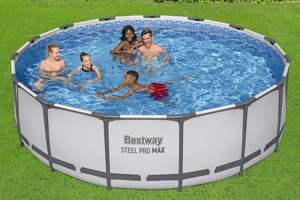 Piscina Desmontable <span class=keywords><strong>Bestway</strong></span> 56438 Steel Pro <span class=keywords><strong>MAX</strong></span> Set de 4.57 m x 1.22 m con Marco Redondo para Diversión Familiar, Piscina Exterior - Product Image 2