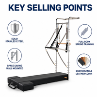 Pilates Wall Tower avec tapis appareil d'entraînement à résistance à ressorts corps entier pour home gym studio