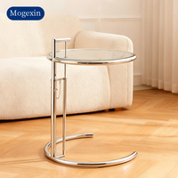 Table basse ronde en acier et verre de style nordique minimaliste moderne européen MOQ 1 Meubles de maison Facile à nettoyer