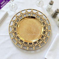 Assiettes de Présentation en Plastique Doré Élégantes pour Événements, Mariages, Hôtels et Restaurants - Vente en Gros Usine