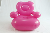 Canapé gonflable en PVC transparent rose personnalisé avec dossier en forme de cœur, fauteuil d'extérieur pour salon et séjour