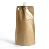 Sacs en papier Kraft personnalisés, sachet en papier Kraft marron étanche, pochette à bec pour boisson, sacs d'emballage, pièces