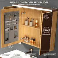 Meuble-lavabo mural pour salle de bain, armoire miroir avec charnières en acier inoxydable, unité de meuble-lavabo pour salle de bain, meuble sous-vasque.