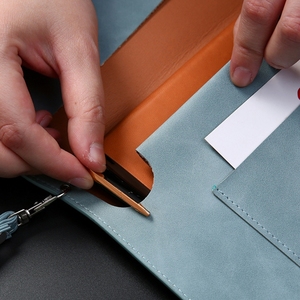 Manufacturer Wholesale Office Folder PU Leather Large Capacity <strong>File</strong> Bag Student Leather Archive Protective Cover - Product Image 6