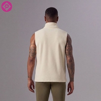 Nouveauté : Gilet de sport sans manches en polaire double face, couleur unie, chaud, pour homme, grande taille, avec logo personnalisé
