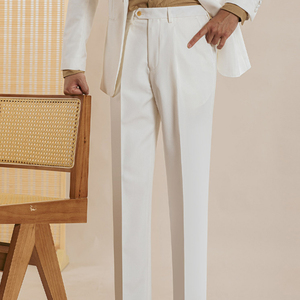 Nuovi <span class=keywords><strong>Pantaloni</strong></span> Eleganti da <span class=keywords><strong>Uomo</strong></span>, <span class=keywords><strong>Pantaloni</strong></span> Formali Slim Fit per Matrimoni <span class=keywords><strong>Bianchi</strong></span> - Product Image 2