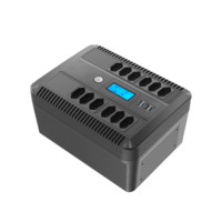 Sistema de Alimentación Ininterrumpida (UPS) de Onda Sinusoidal Simulada Horizontal de 1000VA y 12V con Pantalla LCD para Router y Hogar