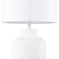 Lampe de table moderne de 12 pouces, abat-jour en tissu blanc mat, lampe de bureau, base en acier, interrupteur marche/arrêt, lampe de chevet, chambre à coucher, salon